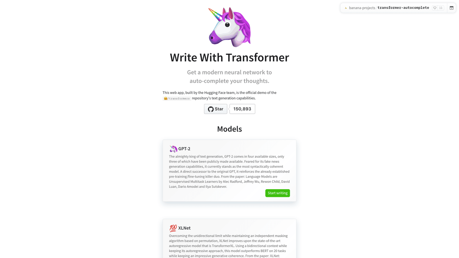 Write with Transformer