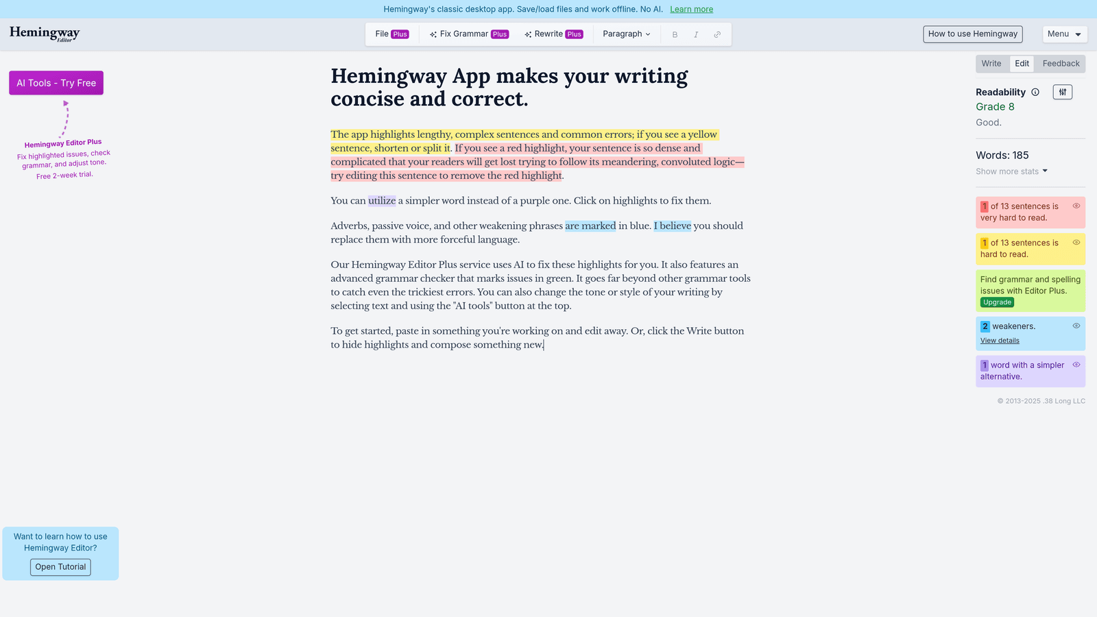 Hemingway App