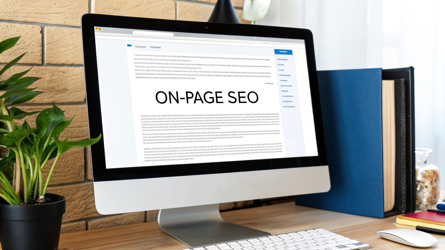 A digital illustration showing a user interacting with a well-designed ecommerce website on a laptop.