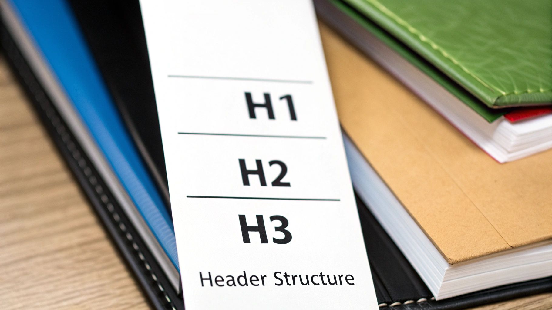 Infographic detailing how to structure content with proper header tags H1-H6